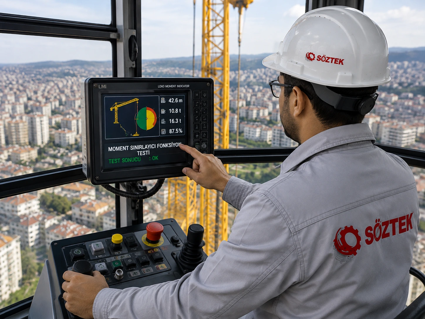 kule vinç moment sınırlayıcı fonksiyon testi