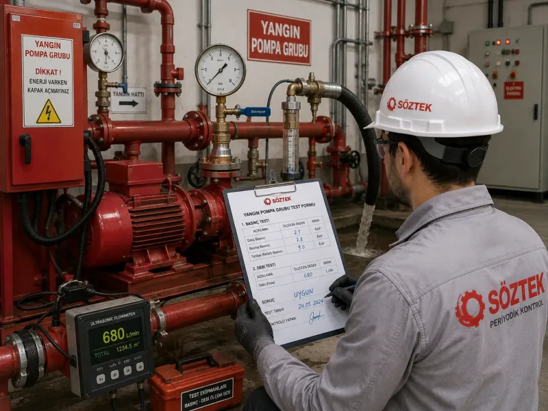 yangın pompa grubu basınç ve debi testi